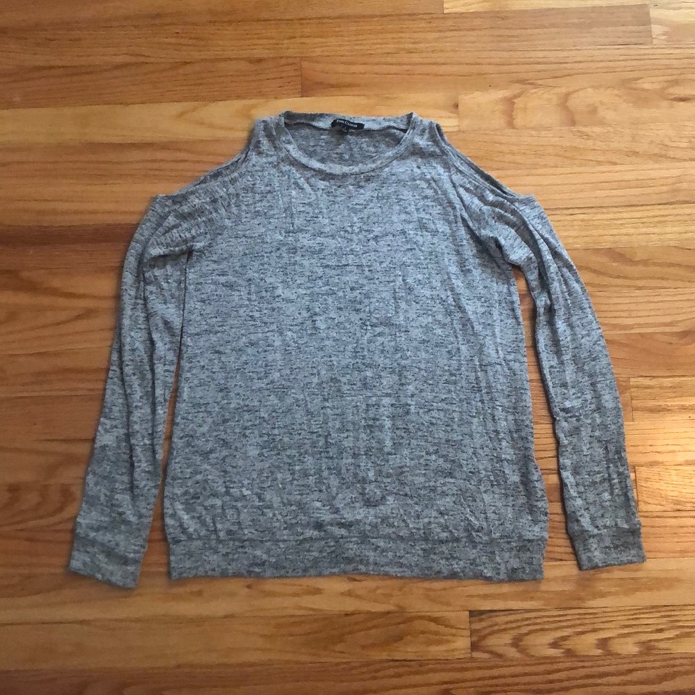 Gray Cold Shoulder Long Sleeve